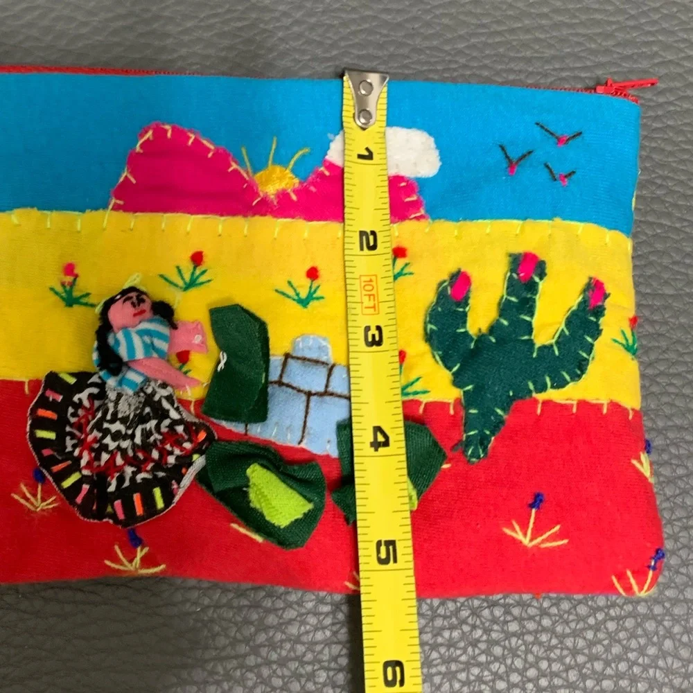 Vintage Aztec Adobe Mini Pouch Bag 5”x7”